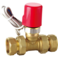 equal shape cw617 material brass Electric male thread stop valve with plastic cap and solenoid